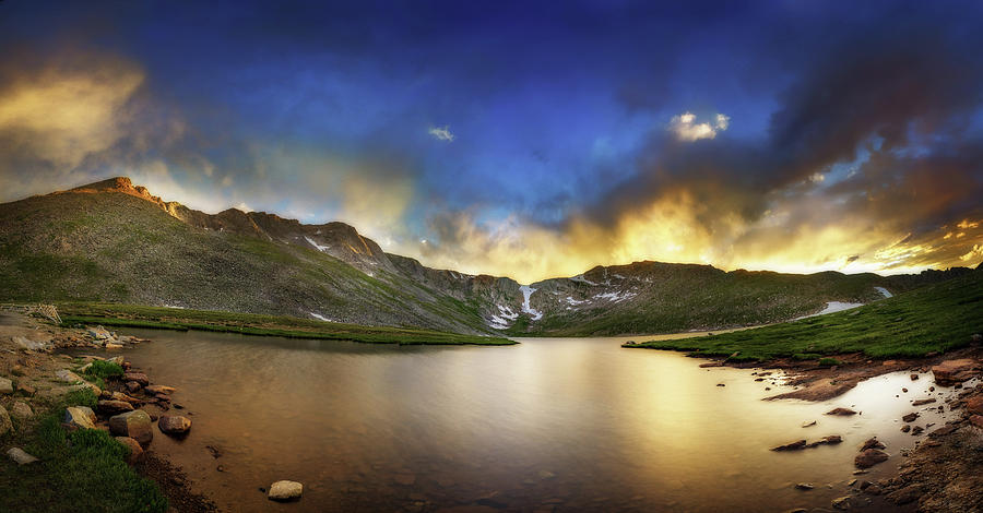 Mt. Evens Summit Lake Sunset Photograph by Chris Bordeleau