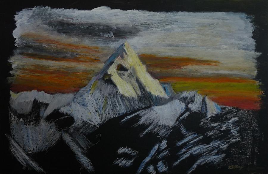 Mt Everest Pastel by Richard Le Page