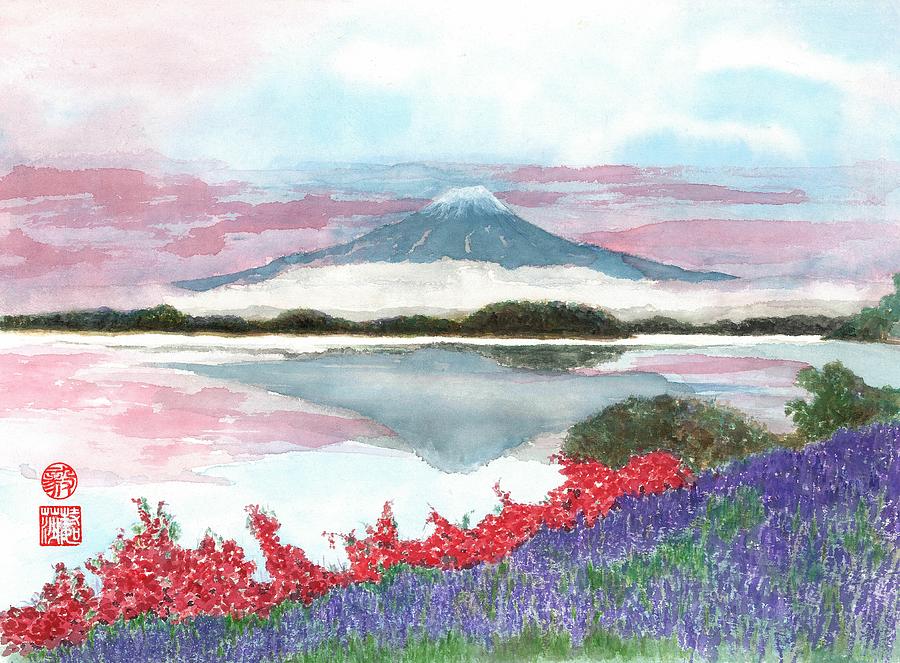 Japanese Painting - Mt. Fuji Morning by Terri Harris