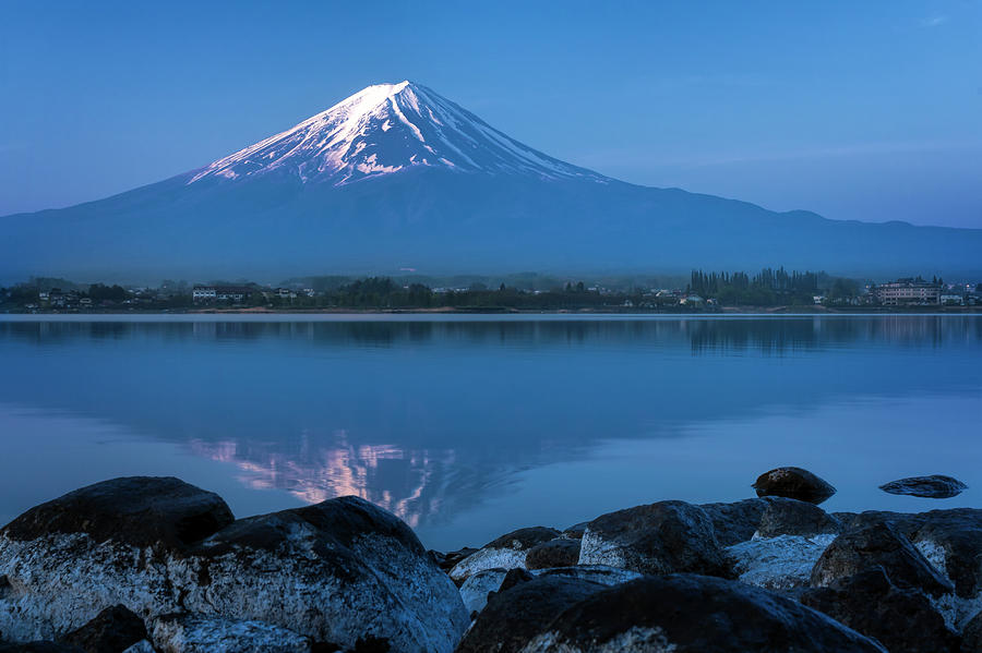 Mt. Fuji peak in the first sun rays Photograph by Ponte Ryuurui