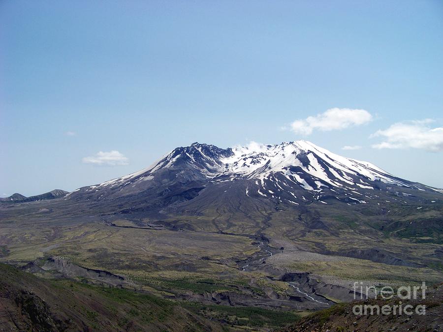 Mt St Helens and the Mud Flow Photograph by Charles Robinson