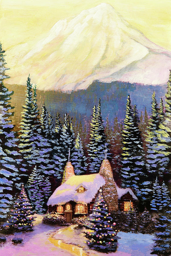 Mt Hood Cabin Painting By Richard Gates