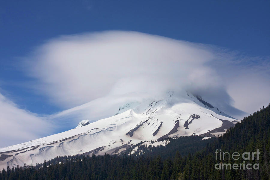 Mt. Hood in the clouds Photograph by Bruce Block