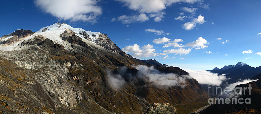Mt Huayna Potosi and Zongo Valley Panorama Bolivia Photograph by James Brunker