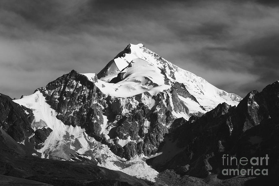 Mt Huayna Potosi in Monochrome Photograph by James Brunker