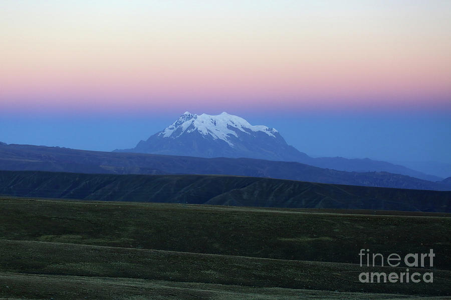 Mt Illimani and Altiplano at Sunset Bolivia Photograph by James Brunker