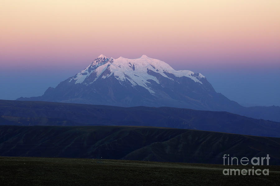 Mt Illimani at Sunset Bolivia Photograph by James Brunker