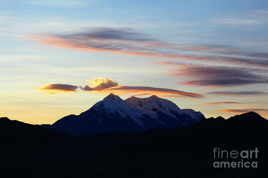 Mt Illimani Sunrise Bolivia Photograph by James Brunker