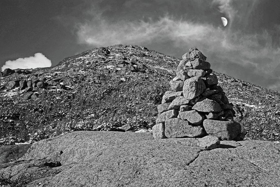 Mt. Marcy Rock Cairn Keene Valley NY New York Black and White Photograph by Toby McGuire