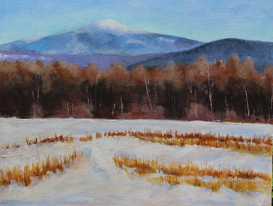 Winter Painting - Mt. Monadnock in Winter by Lenore Gaudet