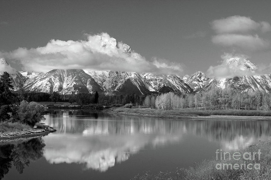 Mt. Moran  in black and white Photograph by Edward R Wisell