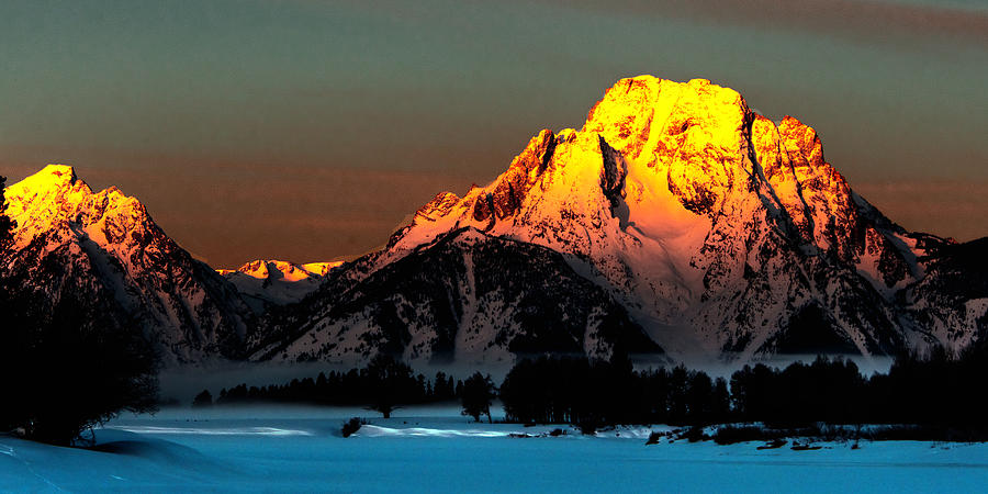 Mt. Moran Winter Sunrise Photograph by Norman Hall - Fine Art America