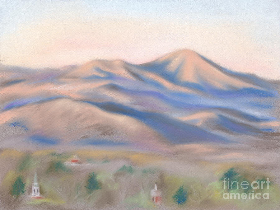Mt. Pisgah Morning over Asheville Pastel by MM Anderson