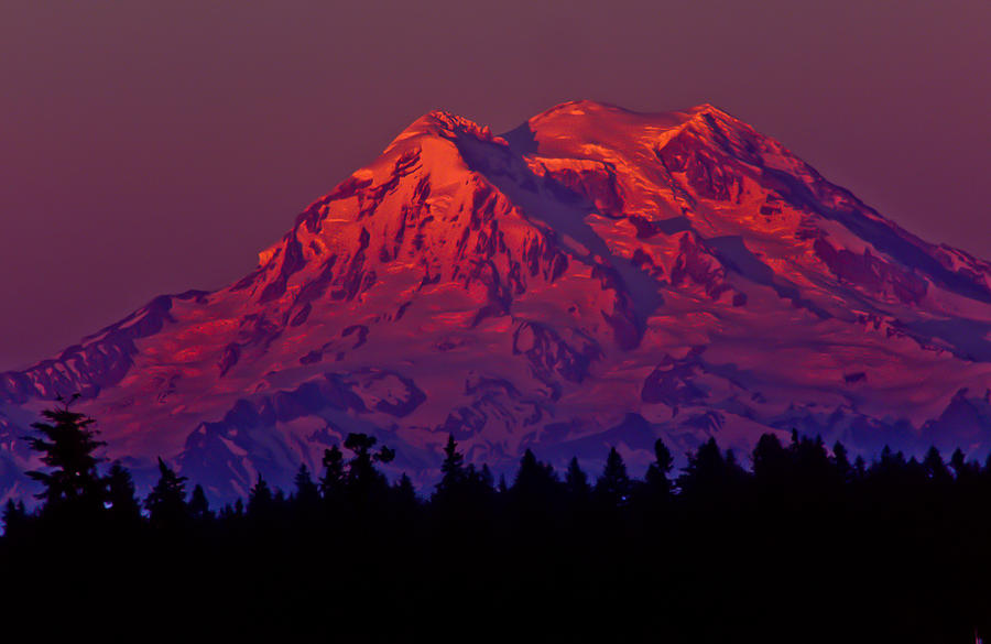 mt rainier at sunset photograph by robert torkomian mt rainier at sunset by robert torkomian