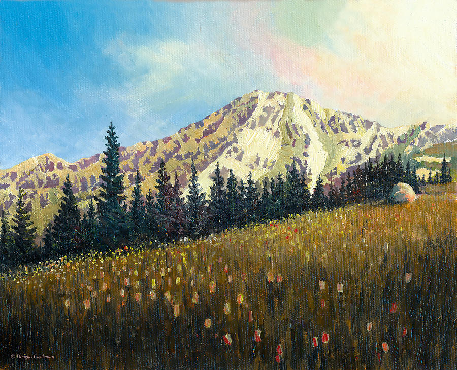 Mt. Rainier at the End of the Day Painting by Douglas Castleman