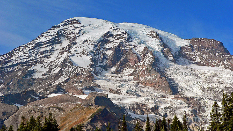 Mountain Photograph - Mt. Rainier In The Fall by Larry Keahey