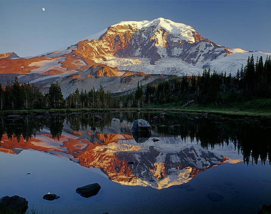2M4857-H-Mt. Rainier Reflect  Photograph by Ed  Cooper Photography