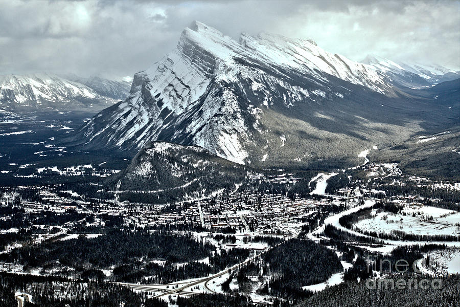 Mt Rundle Aerial View Photograph by Adam Jewell