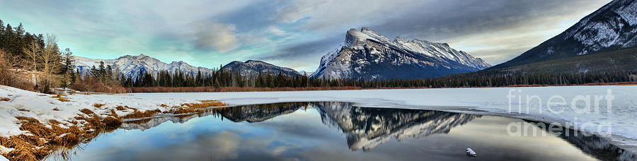 Mt Rundle Reflection Panorama Photograph by Adam Jewell