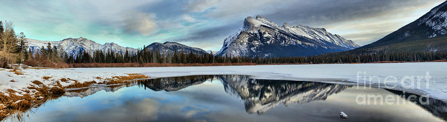 Mt Rundle Winter Panorama Photograph by Adam Jewell