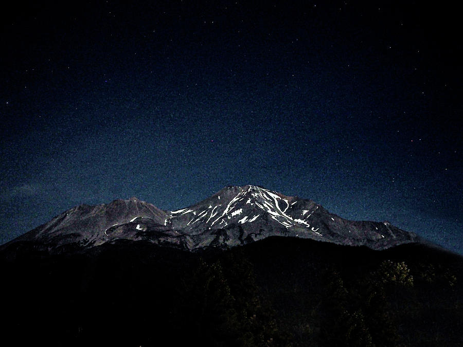 Mt Shasta at 3 AM Photograph by Rebecca Dru