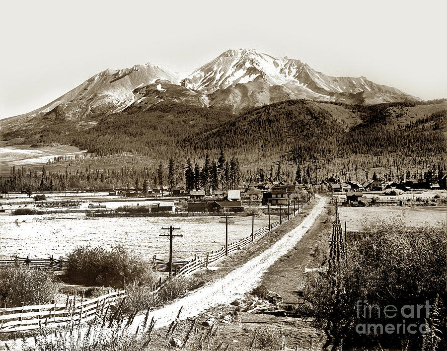 Mt. Shasta Photograph - Mt. Shasta Viewed from Sisson Lane Circa 1908 by Monterey County Historical Society