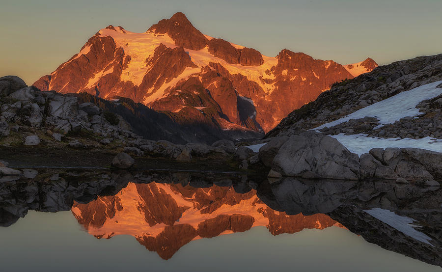 Mt Shuksan at Sunset Photograph by Angie Vogel
