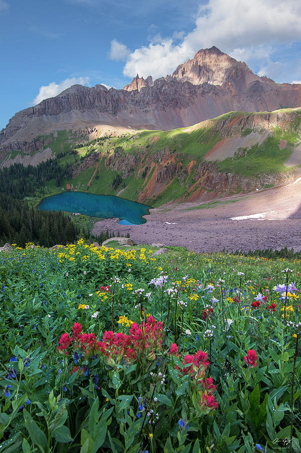 Mt. Sneffels and Blue Lake Photograph by Aaron Spong