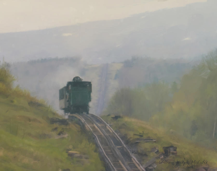 Mt Washington Cog Railway Painting by Bill McEntee