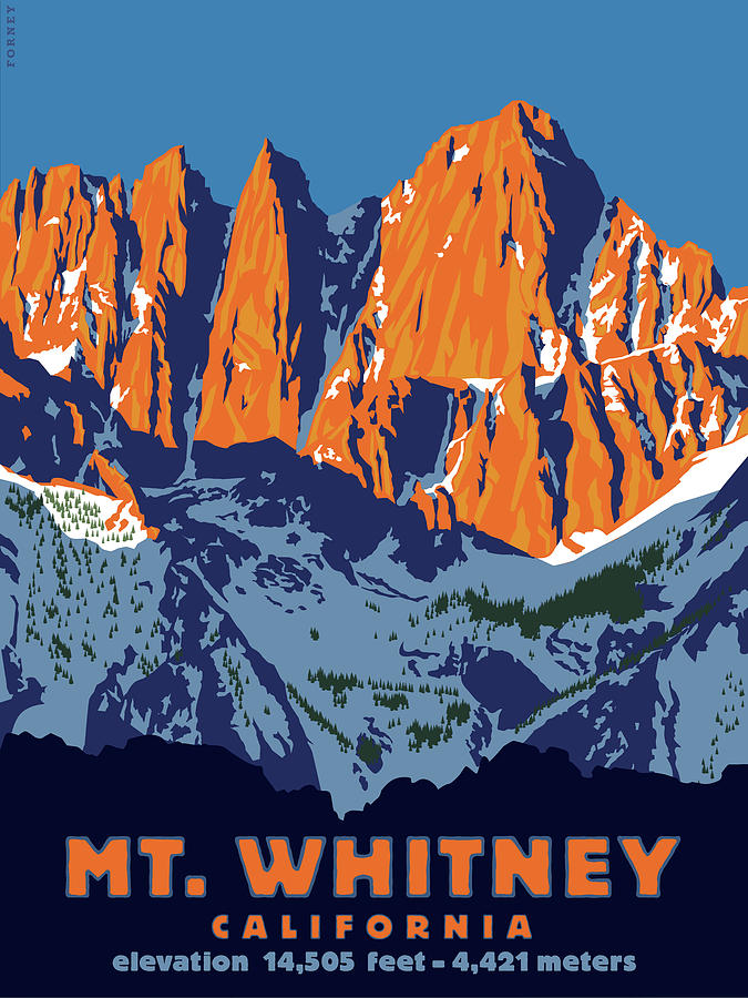 Mountain Digital Art - Mt. Whitney Sunrise Colors by Steve Forney