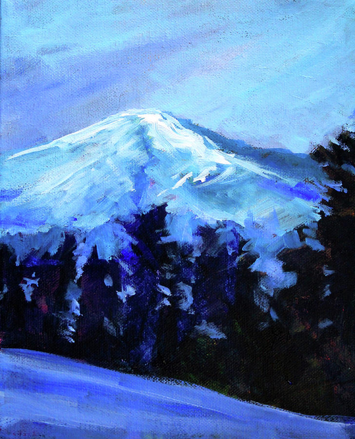 Mt. Bachelor Snow Painting by Nancy Merkle