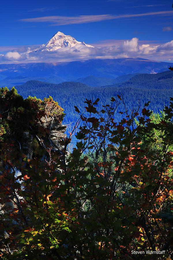 Mt.Hood N Fall Photograph by Steve Warnstaff