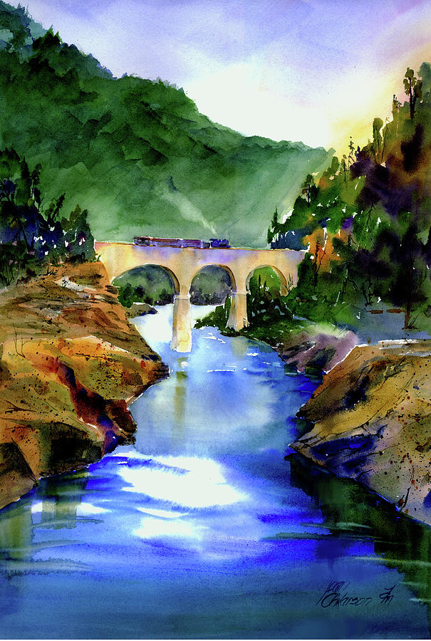Mtn Quarries RR Bridge Painting by Joan Chlarson