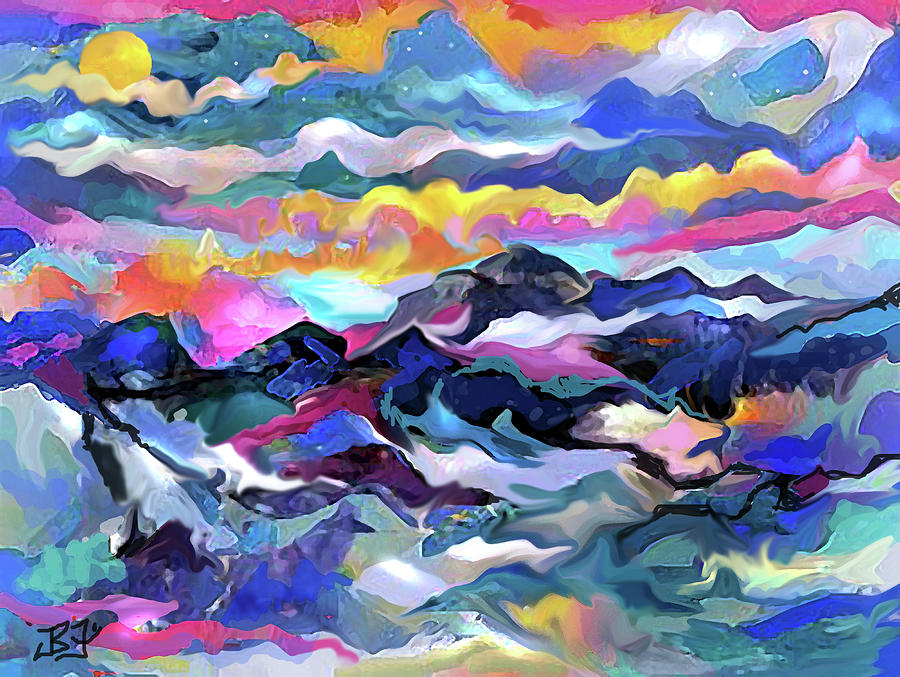 Mountain Valley #1 Digital Art by Jean Batzell Fitzgerald