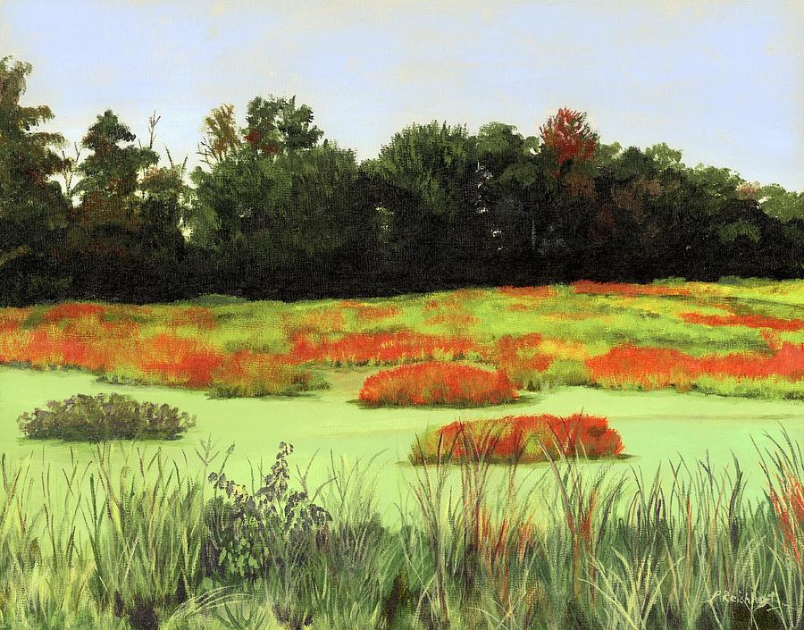 Mud Lake Marsh Painting by Lynne Reichhart