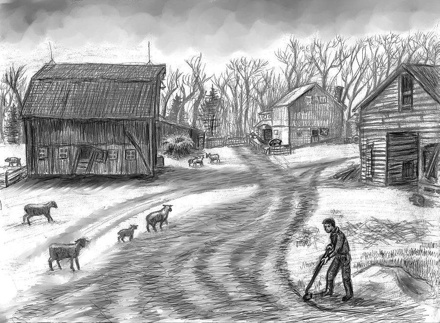 Muddy South Dakota Farmyard by Dawn Senior Trask