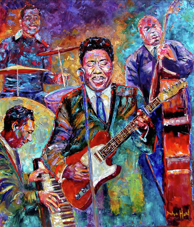 Bass Painting - Muddy Waters and His Band by Debra Hurd