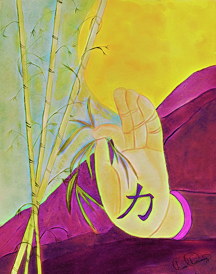Mudras of Bamboo Harvest Painting by Dee Browning