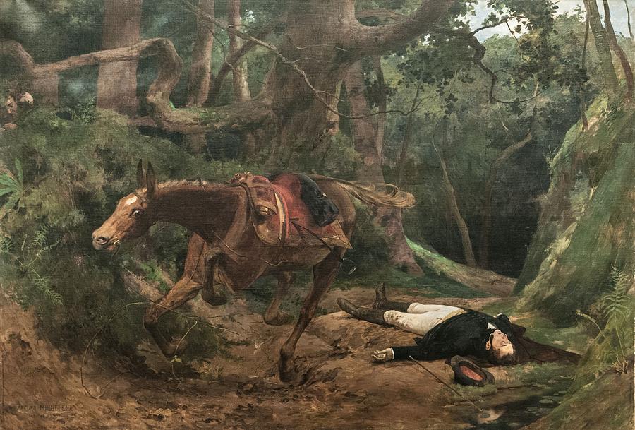Muerte de Sucre en Berruecos 1895 by Arturo Michelena Painting by Celestial Images
