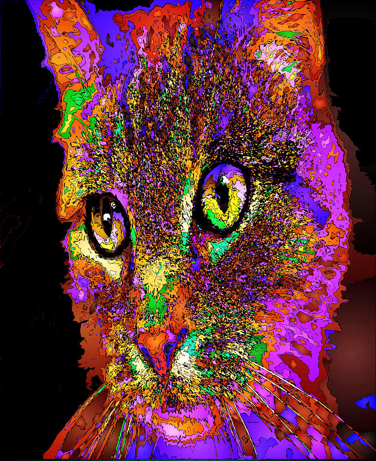 Muffin the Cat. Pet Series Digital Art by Rafael Salazar