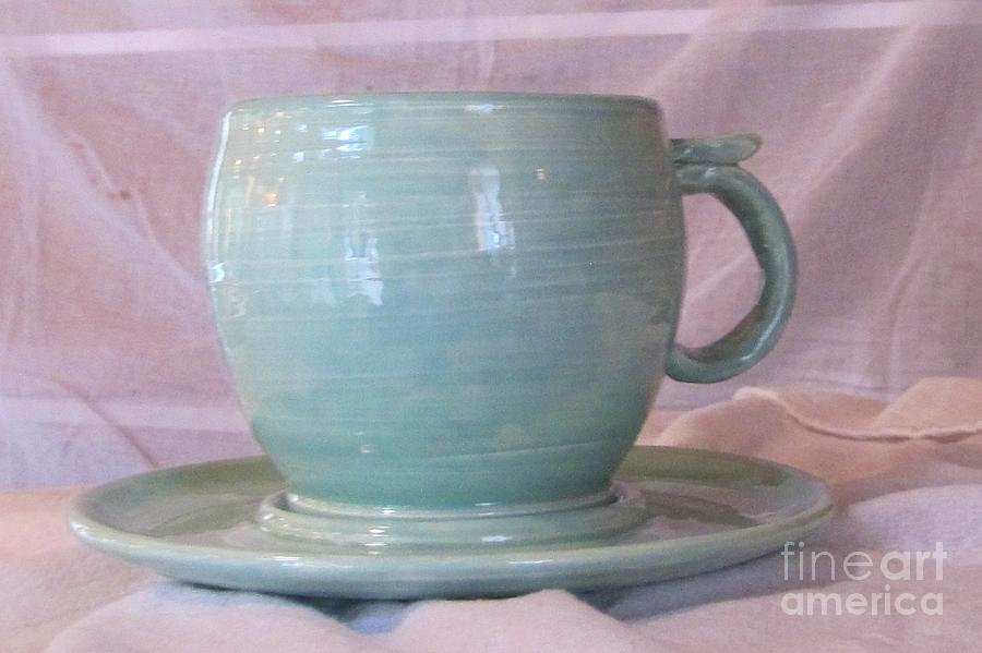 Mug Ceramic Art - Mug and saucer by Lisa Dunn