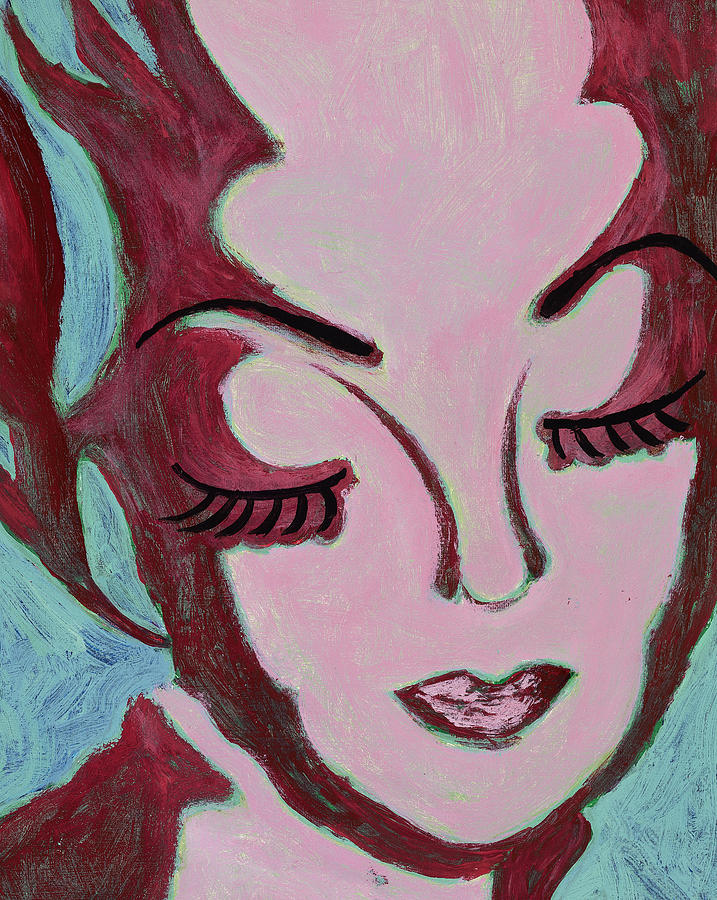 Female Face Painting - Mug Shot Mauve by Pegeen Shean Female Face Painting - Mug Shot Mauve by Pegeen Shean