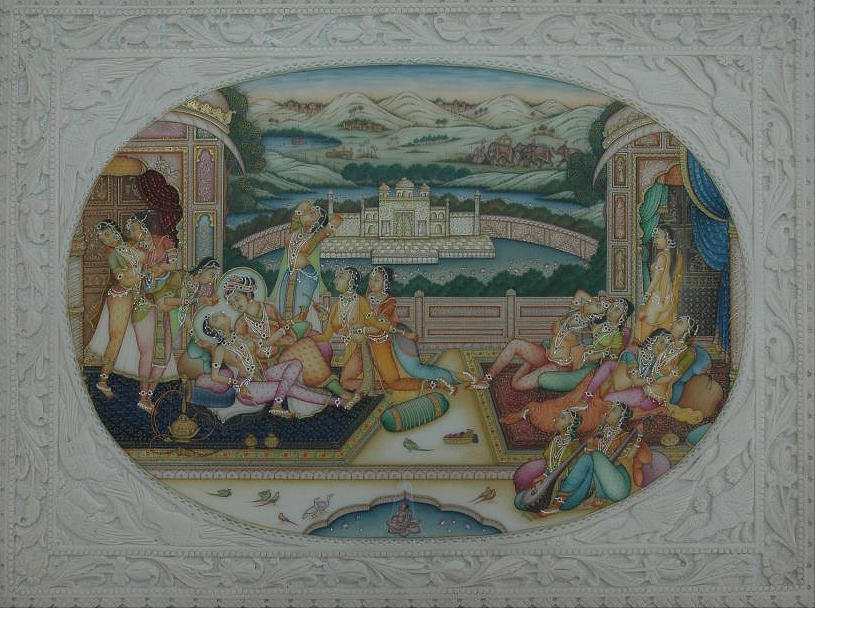 Mugal Miniature Painting Artwork India Antique Vintage Painting by R Verma