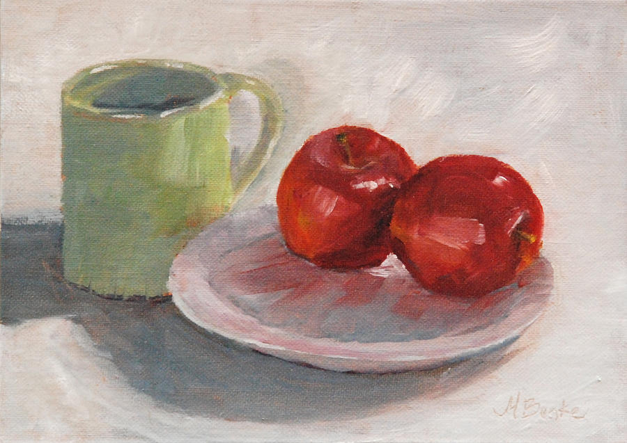Mugging for Apples Painting by Mary Benke
