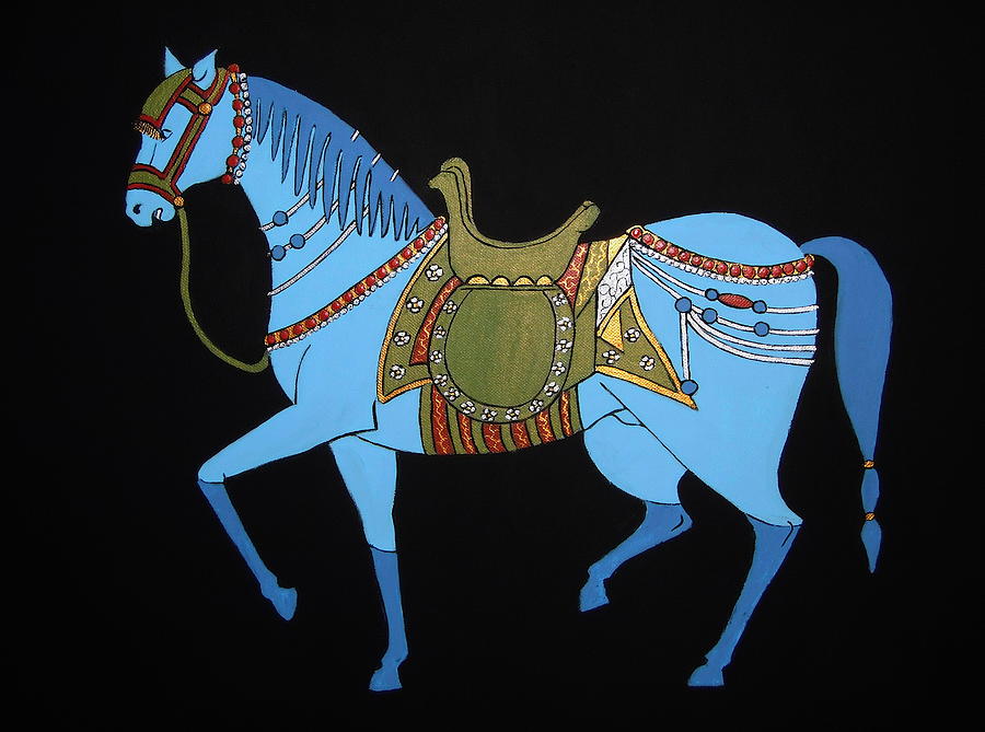 Mughal Horse Painting by Stephanie Moore