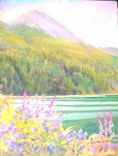 River Painting - Muhigan Mtn and the Miette prior to confluence with the Athabasca by Carol Hama Chang River Painting - Muhigan Mtn and the Miette prior to confluence with the Athabasca by Carol Hama Chang