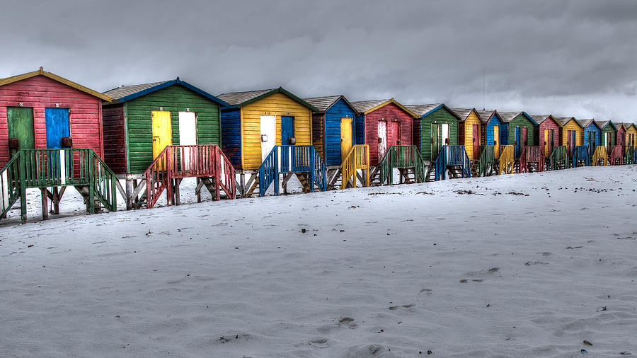 Muizenberg beach huts 1 Photograph by Claudio Maioli