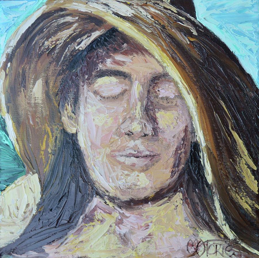 Mujer con Sombrero de Sol Painting by Melissa Torres