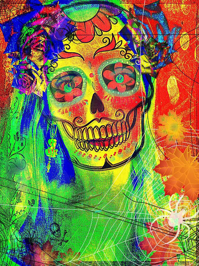 Halloween Digital Art - Mujer Muerte by Pamela Smale Williams