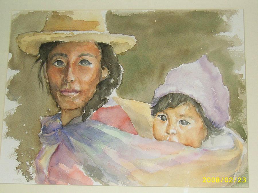 Mujer Peruana  Painting by Justyna Pastuszka